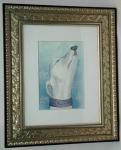 Snowflake Greyhound Original Watercolor - Click For Enlargement