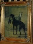 Framed Elegant Blue and Black  Greyhounds - Click For Enlargement