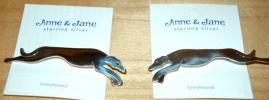 Sterling Silver Running Greyhound Pin - Click For Enlargement