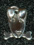 Sterling Silver Dog with Bone Charm - Click For Enlargement