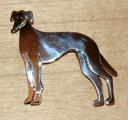 Sterling Silver Standing Greyhound Pin - Click For Enlargement