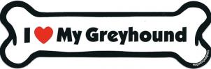I Love My Greyhound Bone Magnet - Click For Enlargement